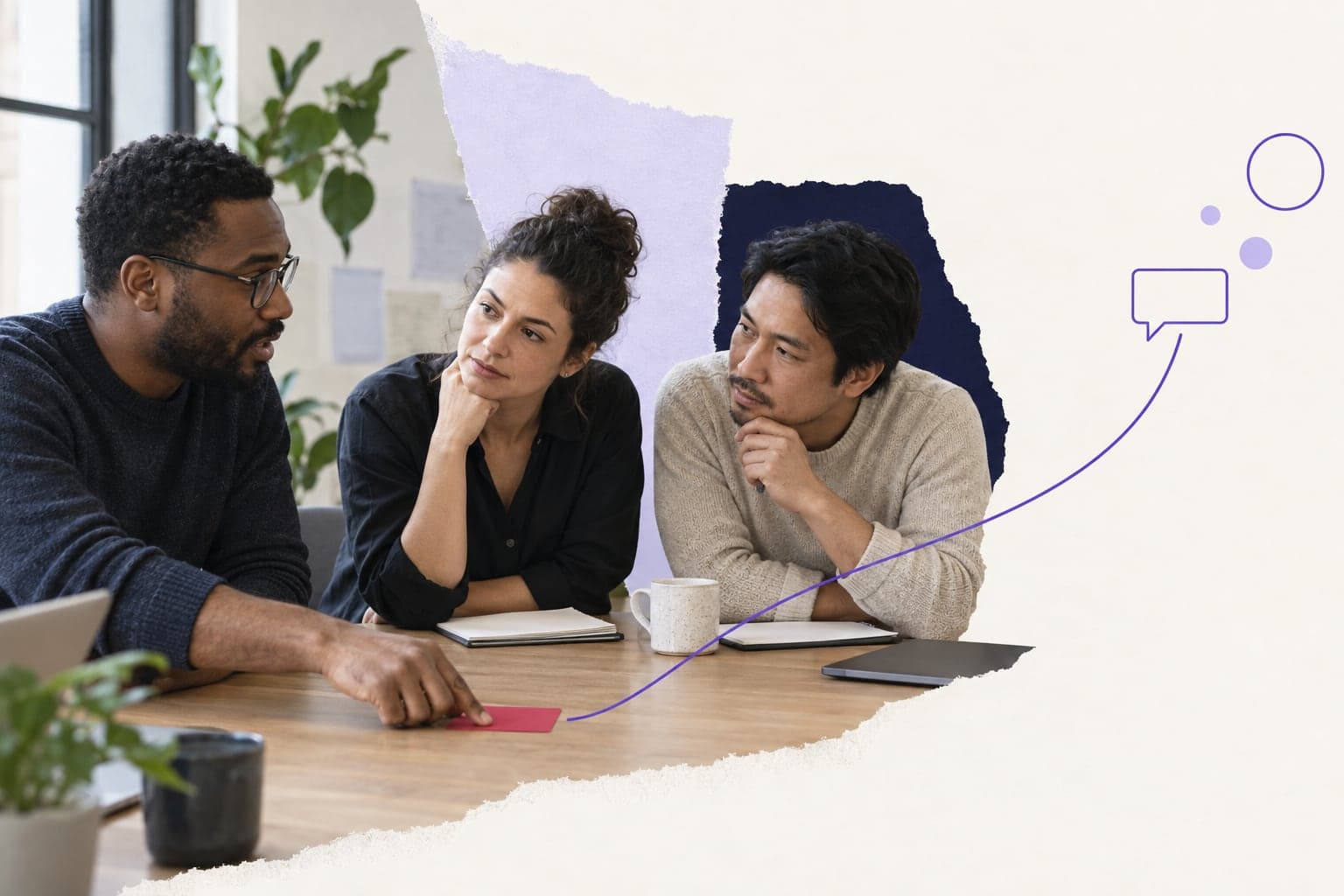 Coworkers listening carefully as a colleague raises a difficult workplace issue